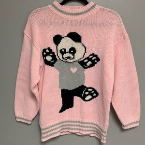 Vintage Panda Bear Women’s Baby Pink MD Sweater